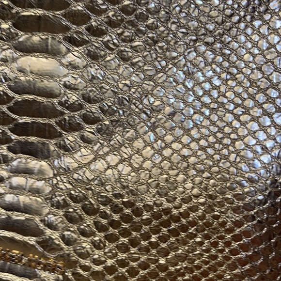 Gold Metallic Snakeskin Michael Kors purse. - Picture 9 of 11